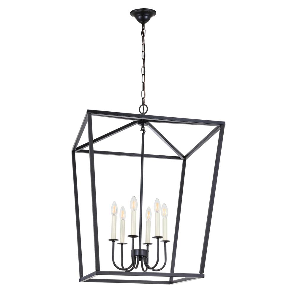Maddox 6 light Black chandelier