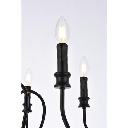 Flynx 6 lights pendant in black
