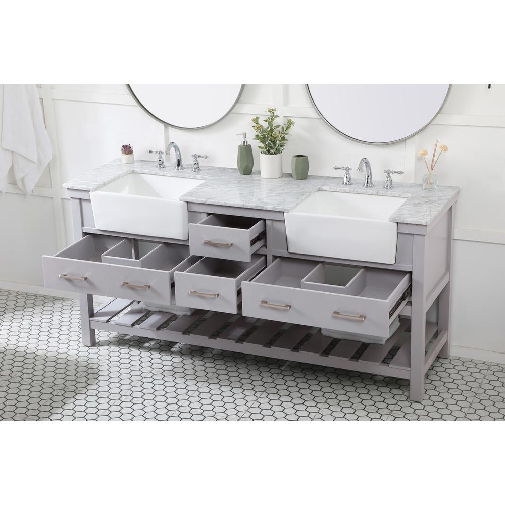 72 inch double bathroom vanity in grey