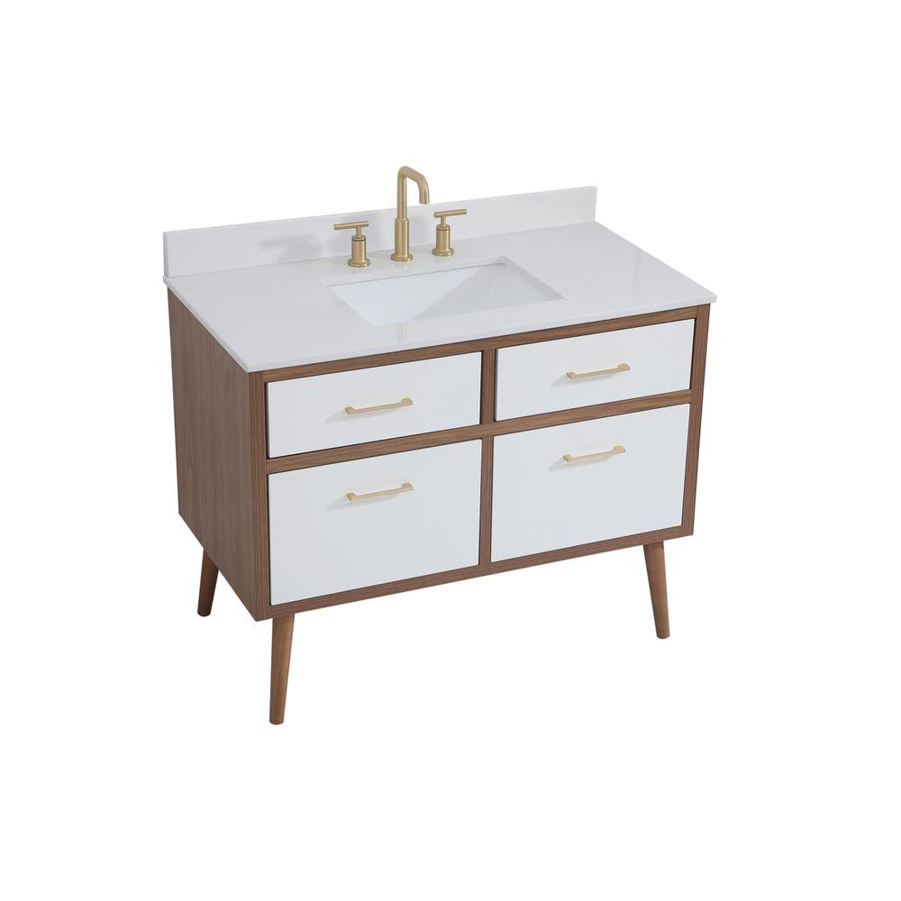 42 inch bathroom Vanity in White with Backsplash