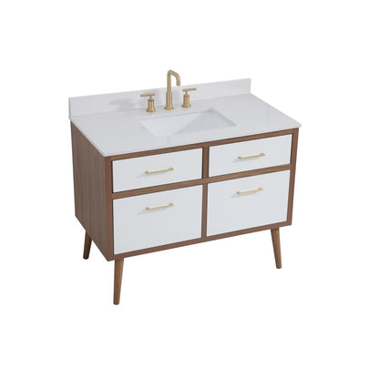 42 inch bathroom Vanity in White with Backsplash