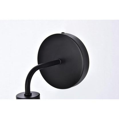 Hanson 1 light bath sconce in black with frosted shade