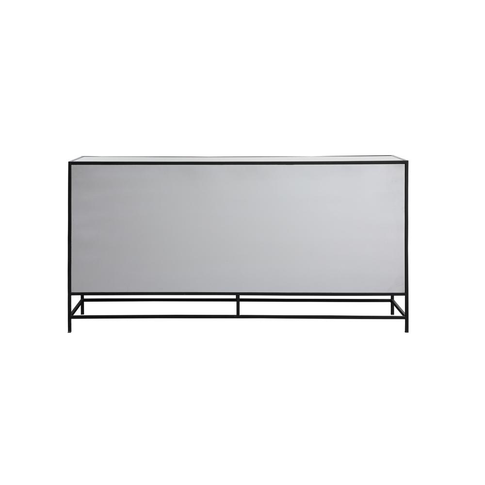 James 72 in. mirrored credenza in black
