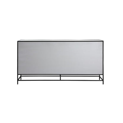 James 72 in. mirrored credenza in black