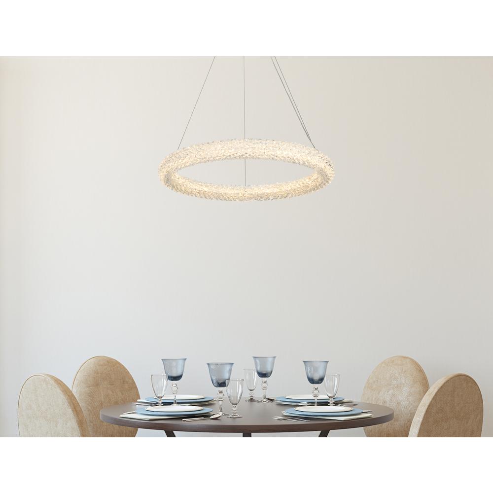 Bowen 24 inch Adjustable LED Chandelier in Chrome