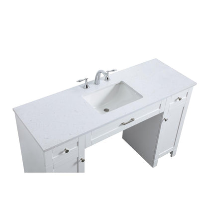 54 Inch ADA Compliant Bathroom Vanity In White