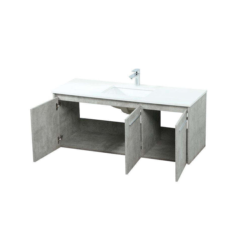 48 Inch Single Bathroom Vanity In Concrete Grey