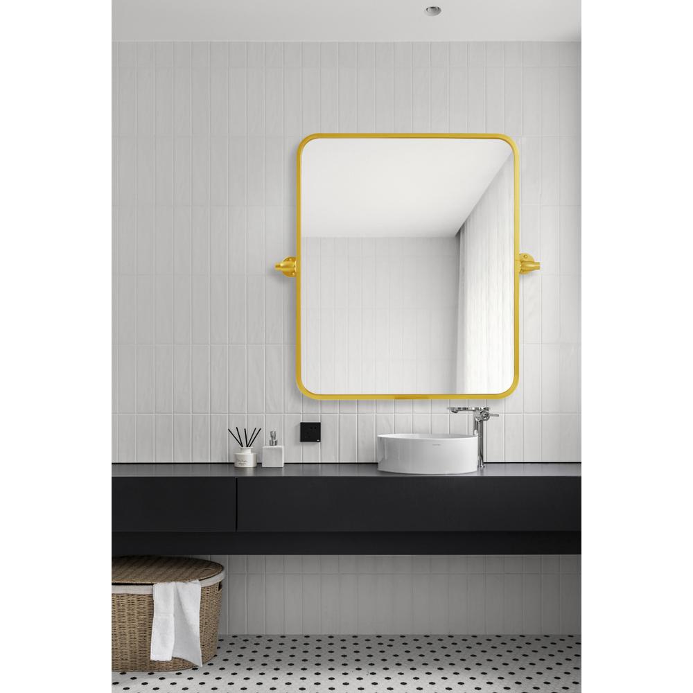 Soft Corner Pivot Mirror 20X24 Inch In Gold