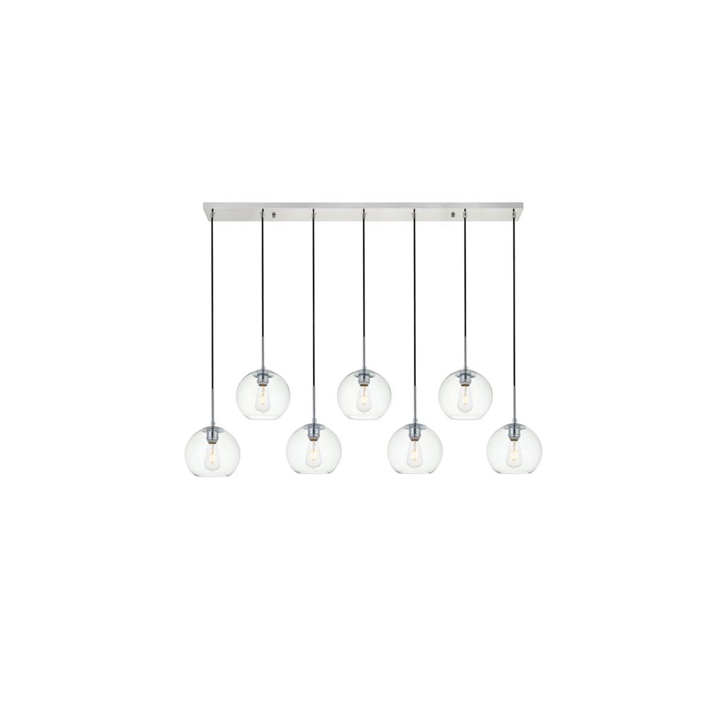 Baxter 7 Lights Chrome Pendant With Clear Glass