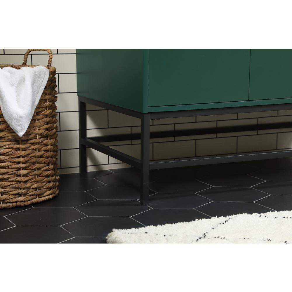 42 inch Single bathroom vanity in green with backsplash