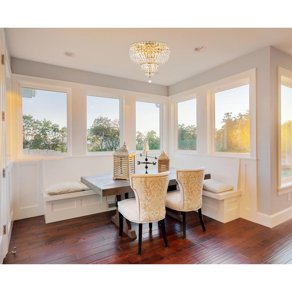 Tranquil 10 light Gold Flush Mount Clear Royal Cut Crystal