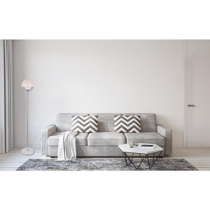 Eclipse 1 Light Chrome Floor Lamp With Frosted White Glass