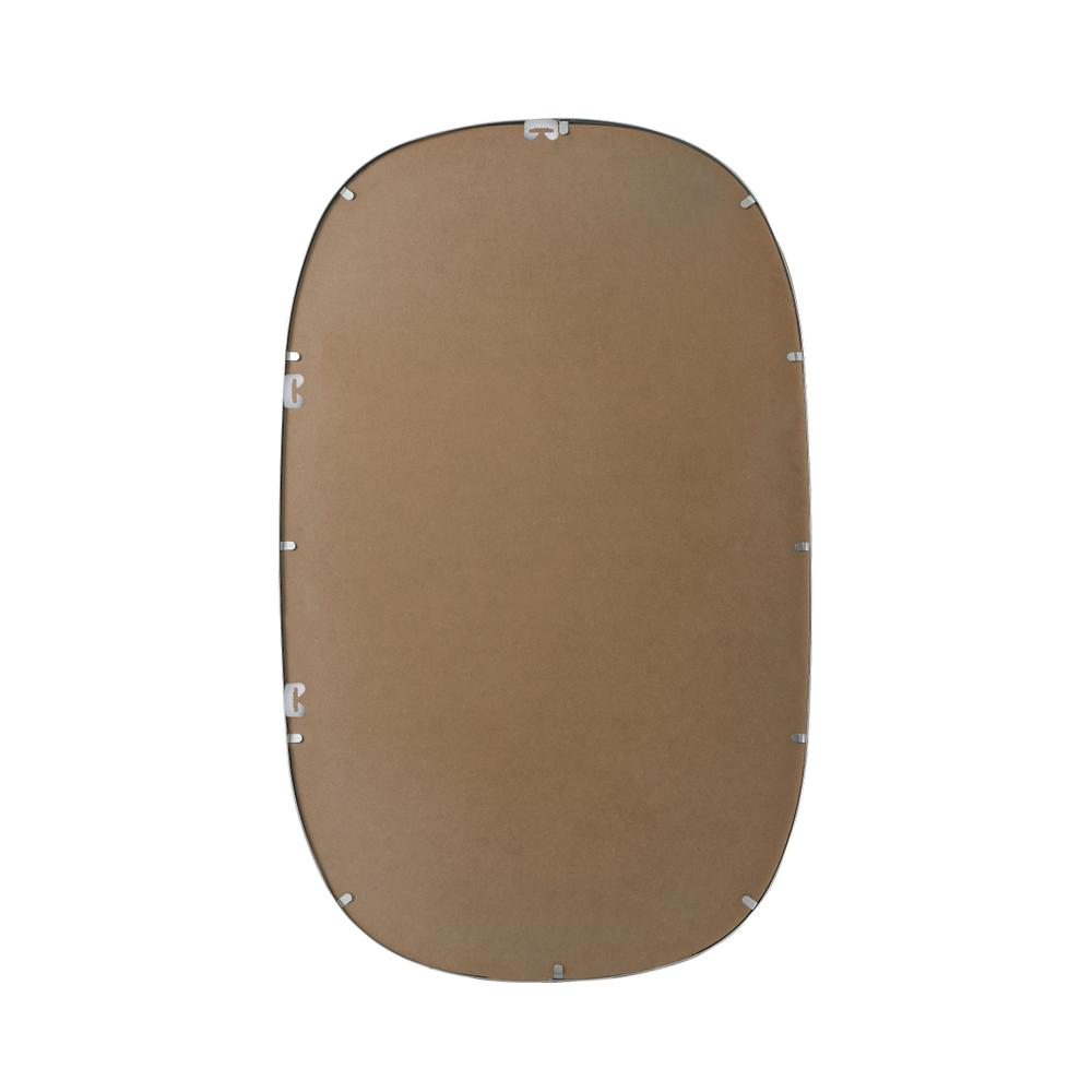 Metal Frame Oval Mirror 30x48 Inch in Silver