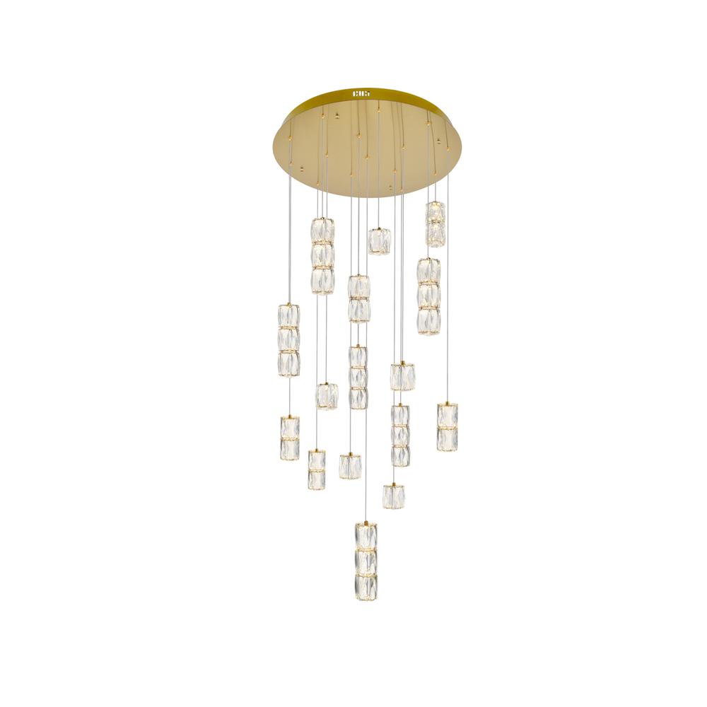 Polaris LED light Gold Pendant Clear Crystal