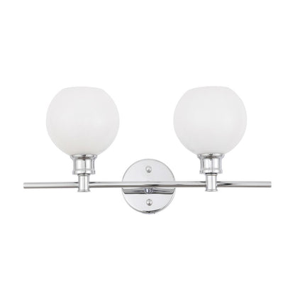 Collier 2 light Chrome and Frosted white glass Wall sconce