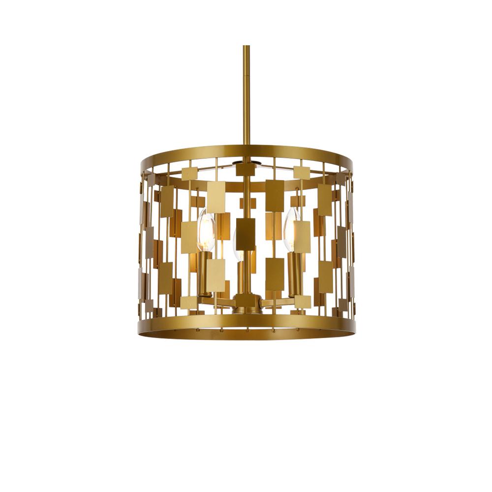 Levante 3 lights pendant in brass