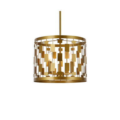 Levante 3 lights pendant in brass