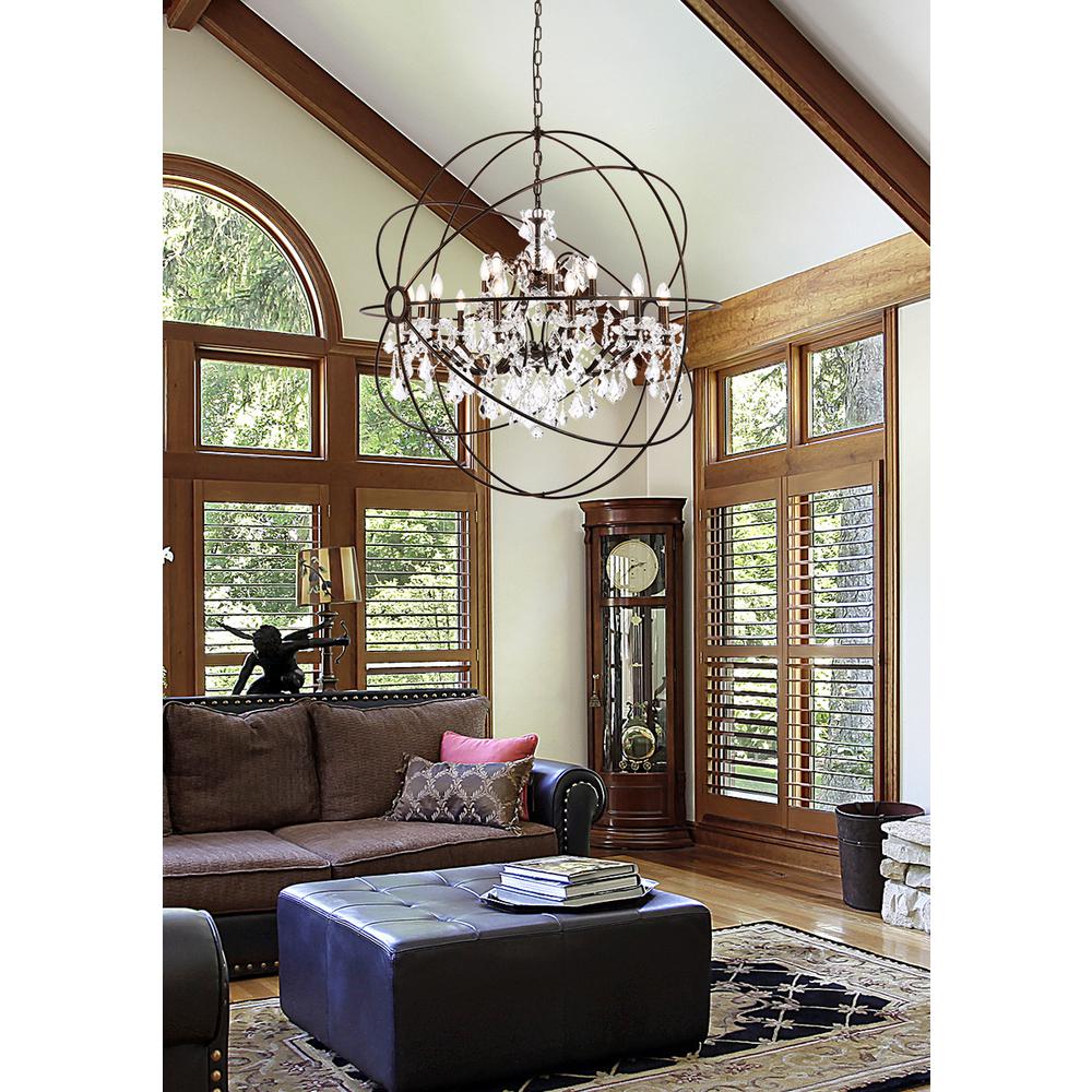 Geneva 18 light Dark Bronze Chandelier Clear Royal Cut crystal
