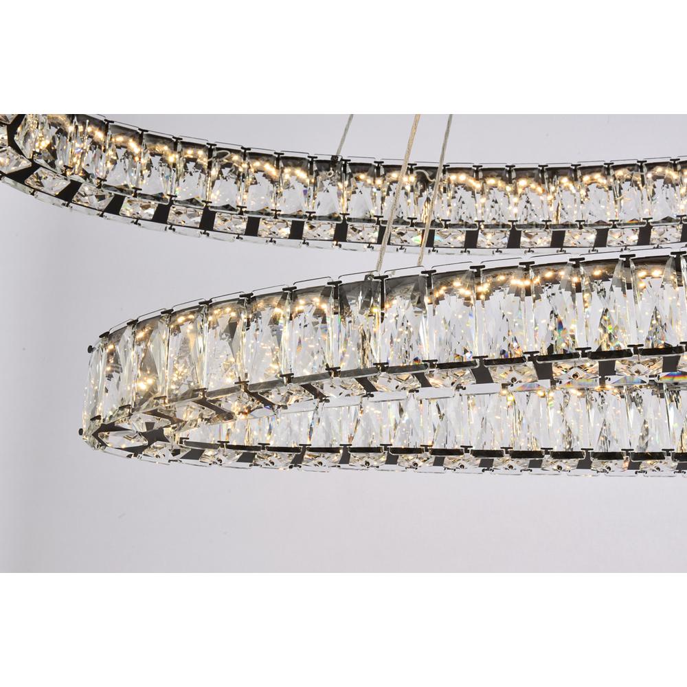 Monroe 48 inch LED oval double ring pendant in black