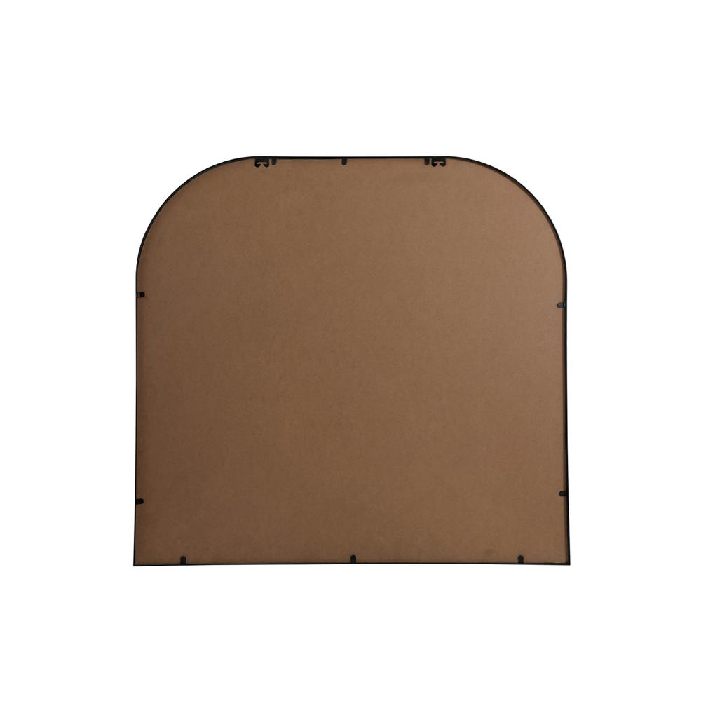 Metal Frame Arch Mirror 40x38 Inch in Black