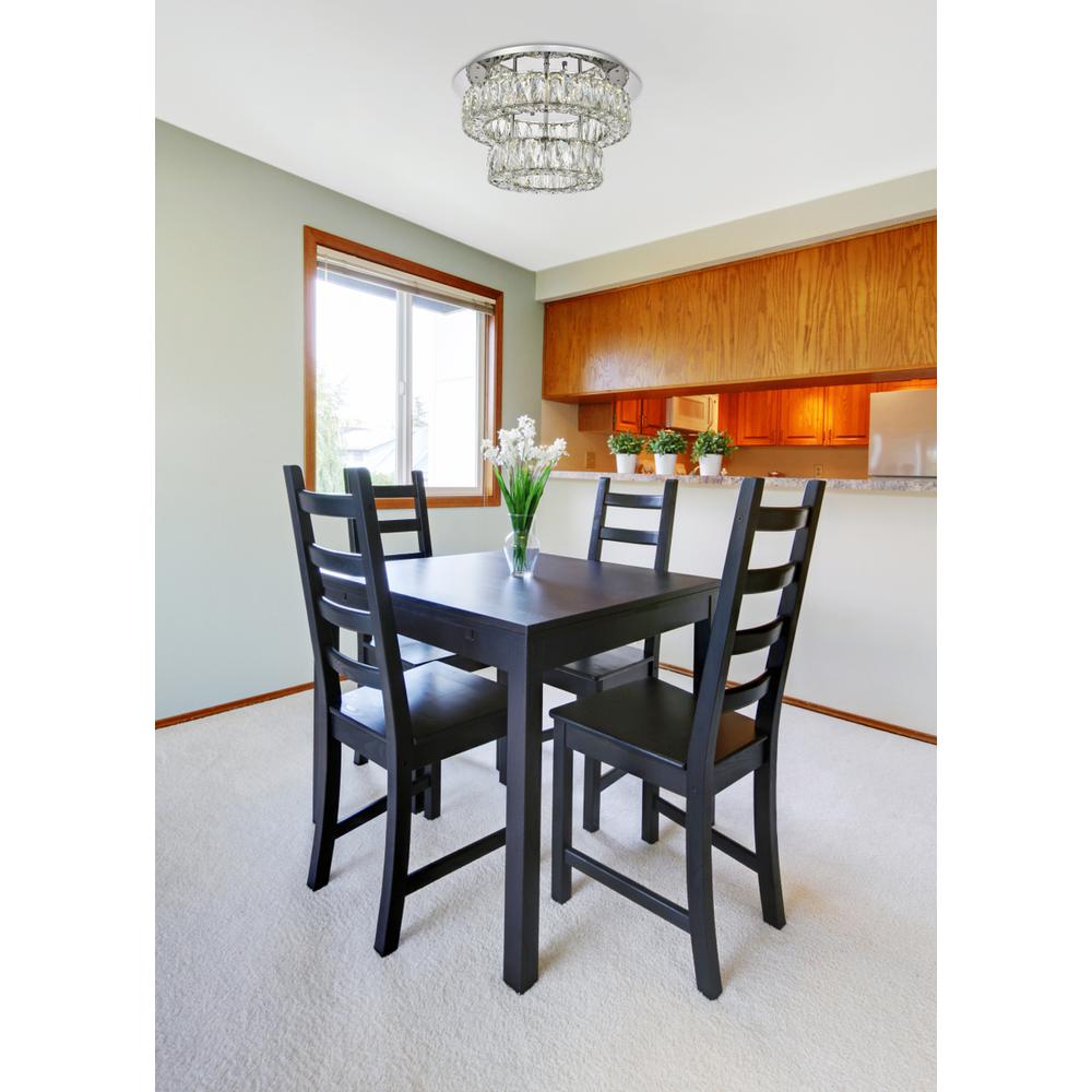 Monroe LED light Chrome Flush Mount Clear Royal Cut Crystal
