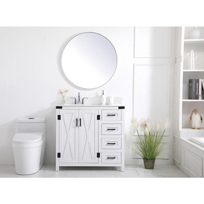 36 inch bathroom Vanity in White with Backsplash