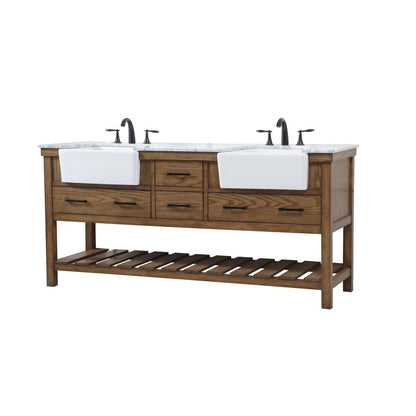 72 inch double bathroom vanity in driftwood