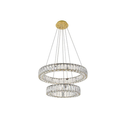 Monroe Integrated LED chip light gold Chandelier Clear Royal Cut Crystal