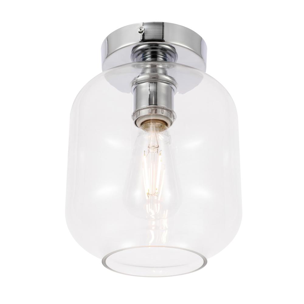 Collier 1 light Chrome and Clear glass Flush mount
