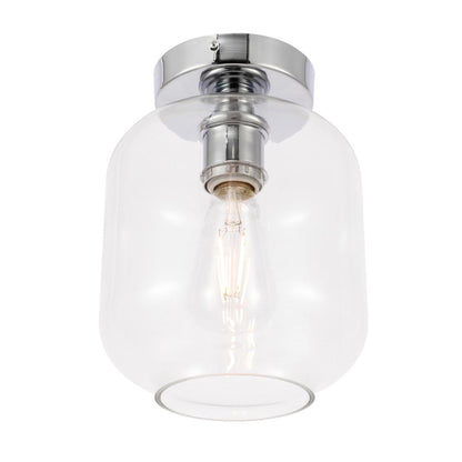 Collier 1 light Chrome and Clear glass Flush mount
