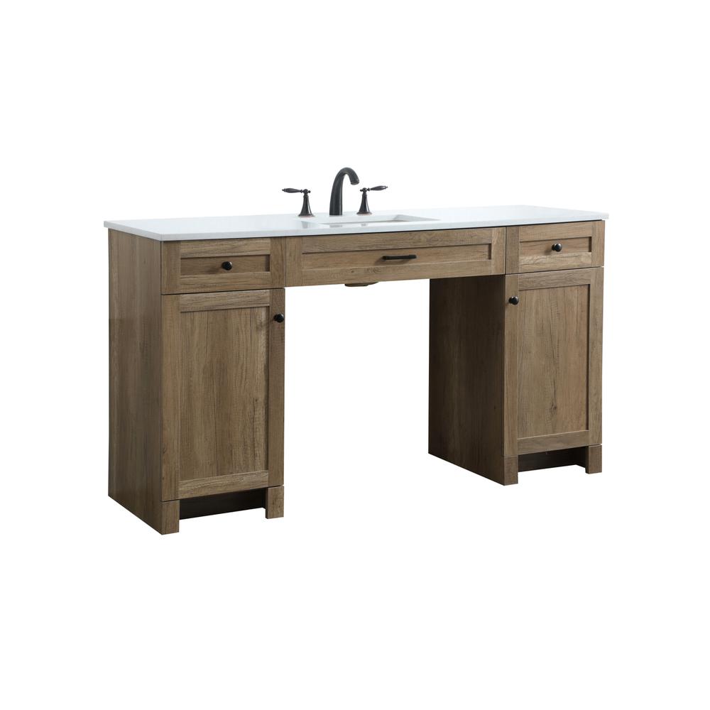 60 Inch ADA Compliant Bathroom Vanity In Natural Oak