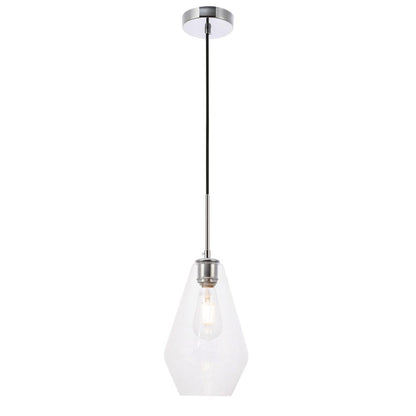 Gene 1 light Chrome and Clear glass pendant