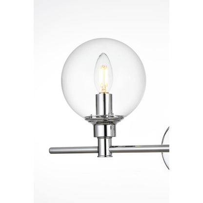 Jaelynn 2 light Chrome and Clear Bath Sconce