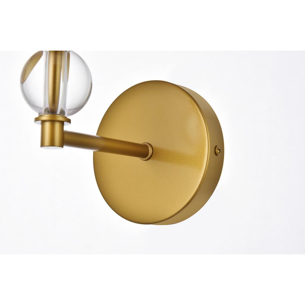 Bethany 1 light bath sconce in brass with white fabric shade