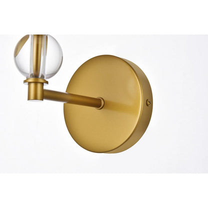 Bethany 1 light bath sconce in brass with white fabric shade
