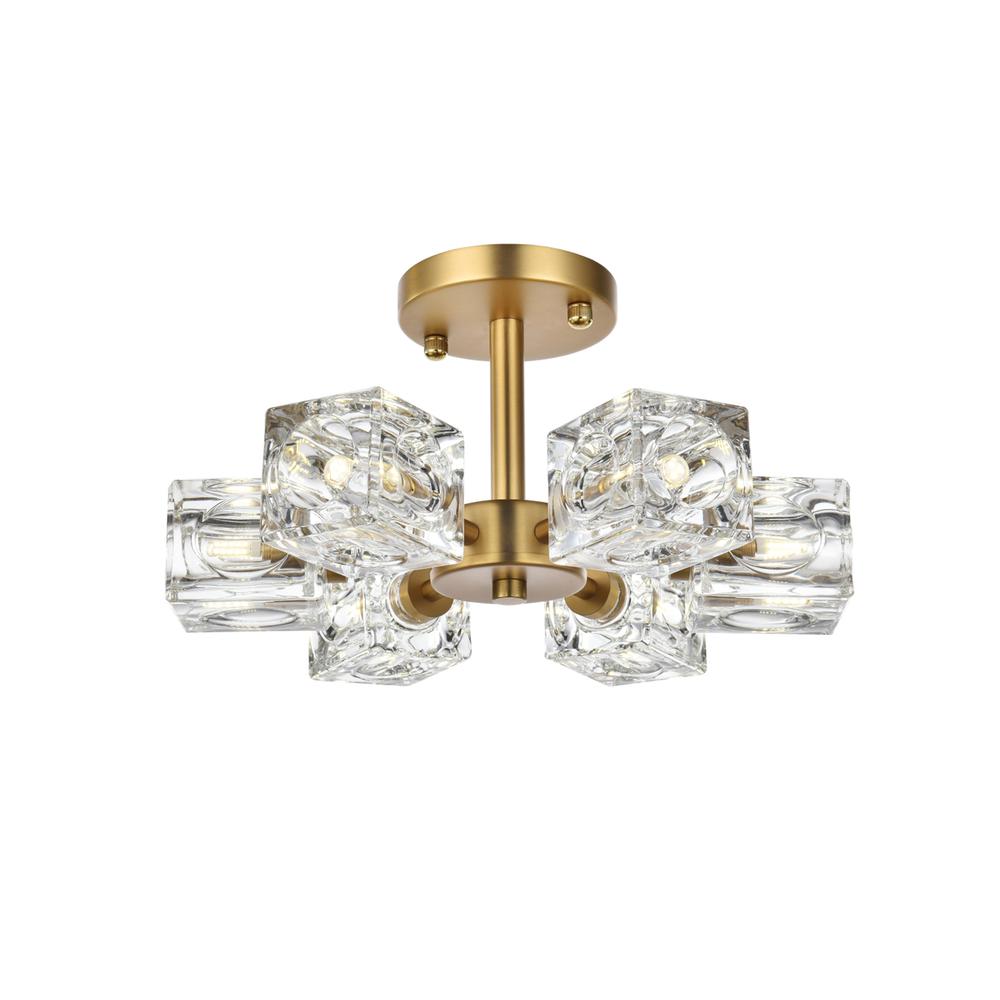 Lyra 14 inch Flush Mount in Satin Gold