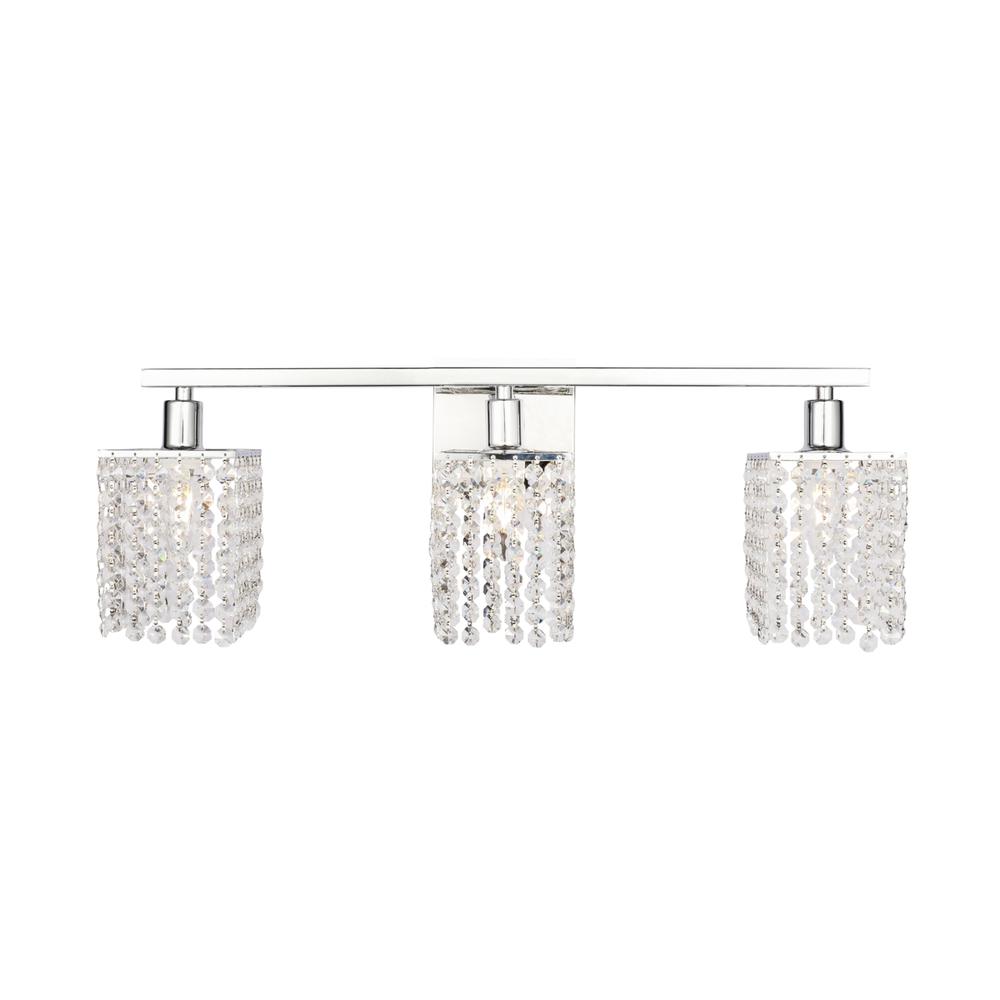 Phineas 3 light Chrome and Clear Crystals wall sconce
