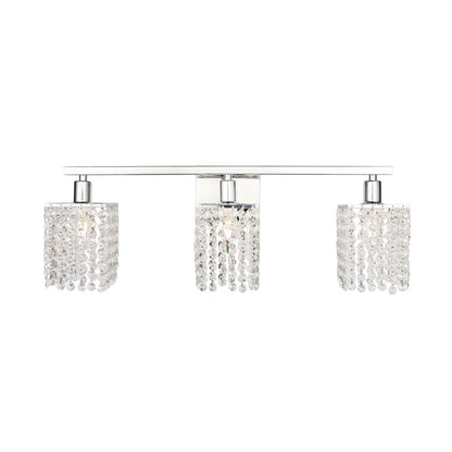 Phineas 3 light Chrome and Clear Crystals wall sconce