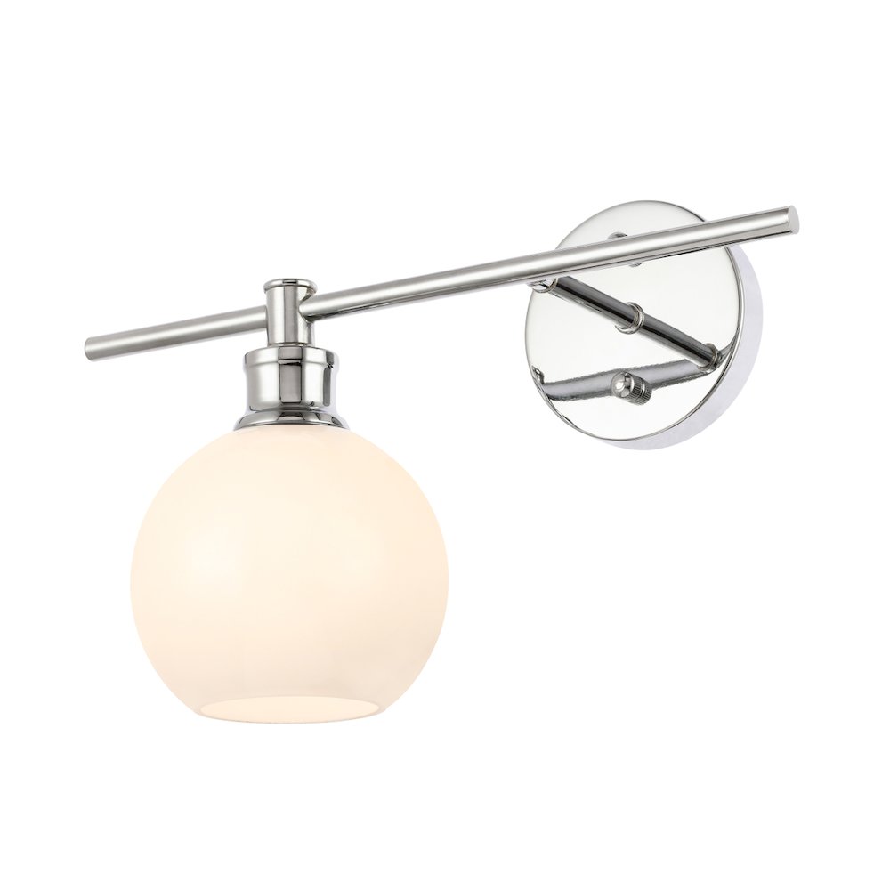Collier 1 Light Chrome And Frosted White Glass Left Wall Sconce