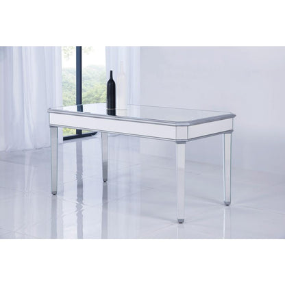 Rectangle Dining Table 60 in. x 32 in. x 30 in. in silver paint