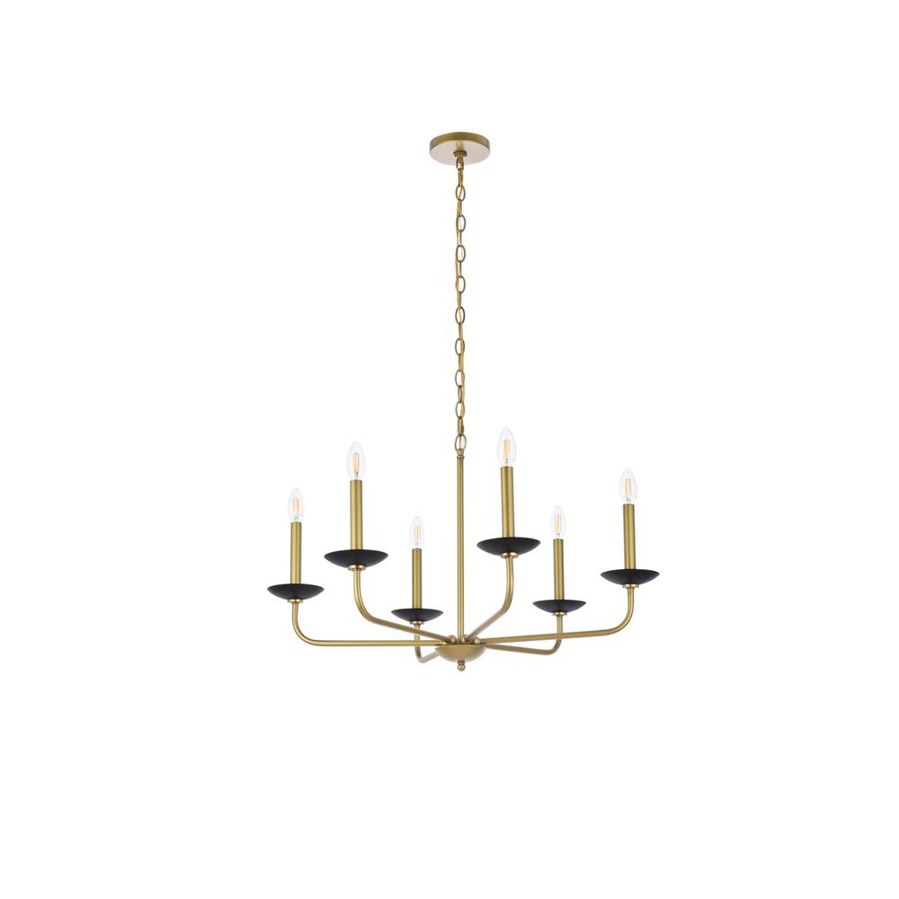 Cohen 30 inch pendant in black and brass