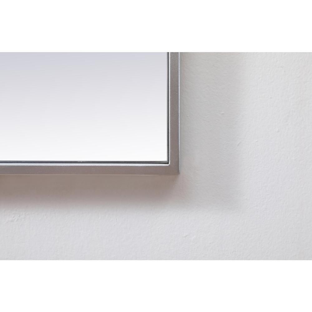 Metal Frame Square Mirror 42 inch in Silver