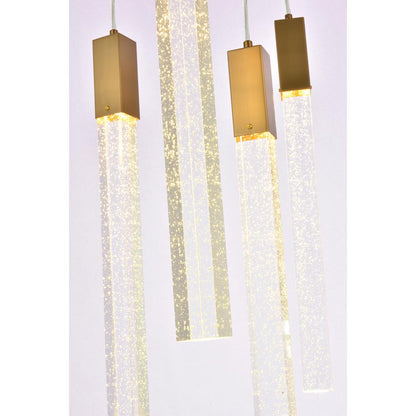 Weston 16 lights pendant in satin gold