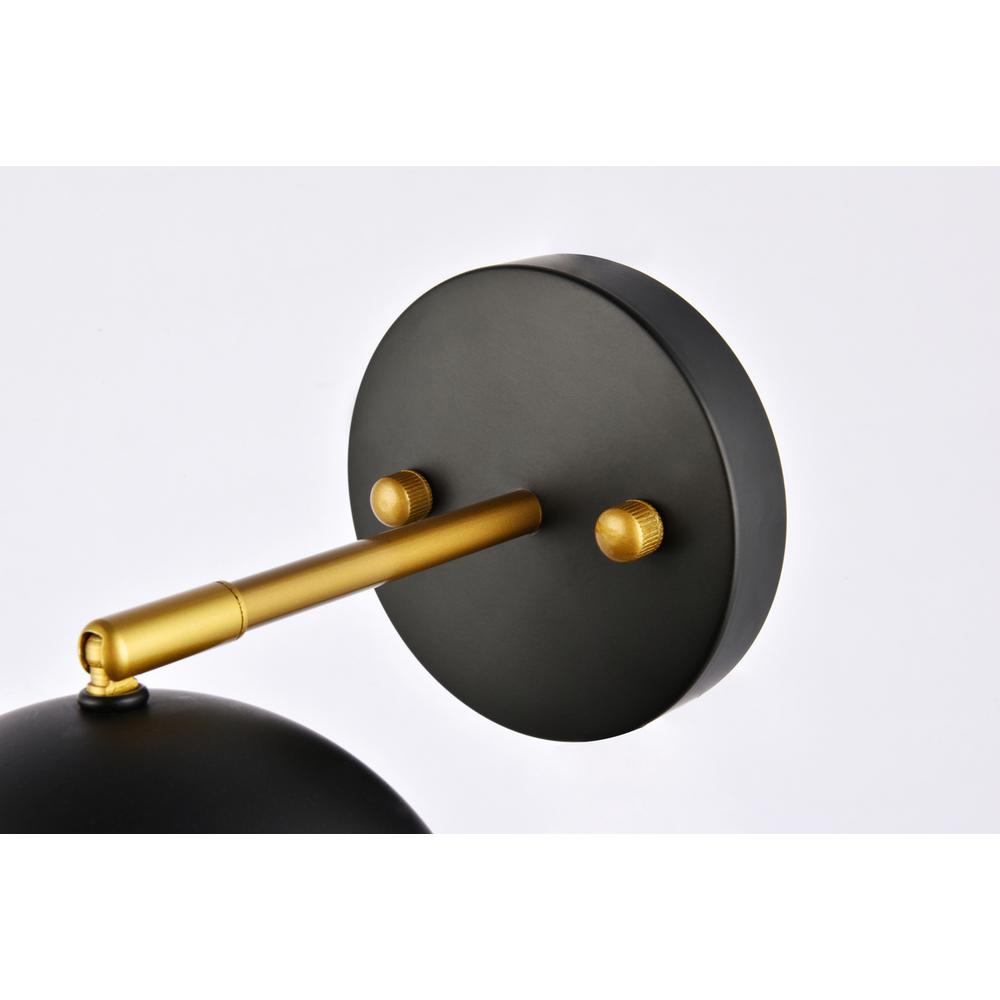 Othello 1 light black and brass wall sconce
