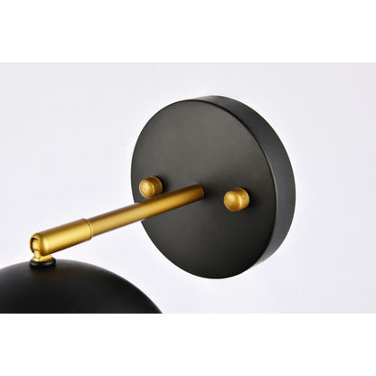 Othello 1 light black and brass wall sconce