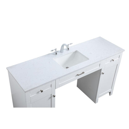 60 Inch ADA Compliant Bathroom Vanity In White