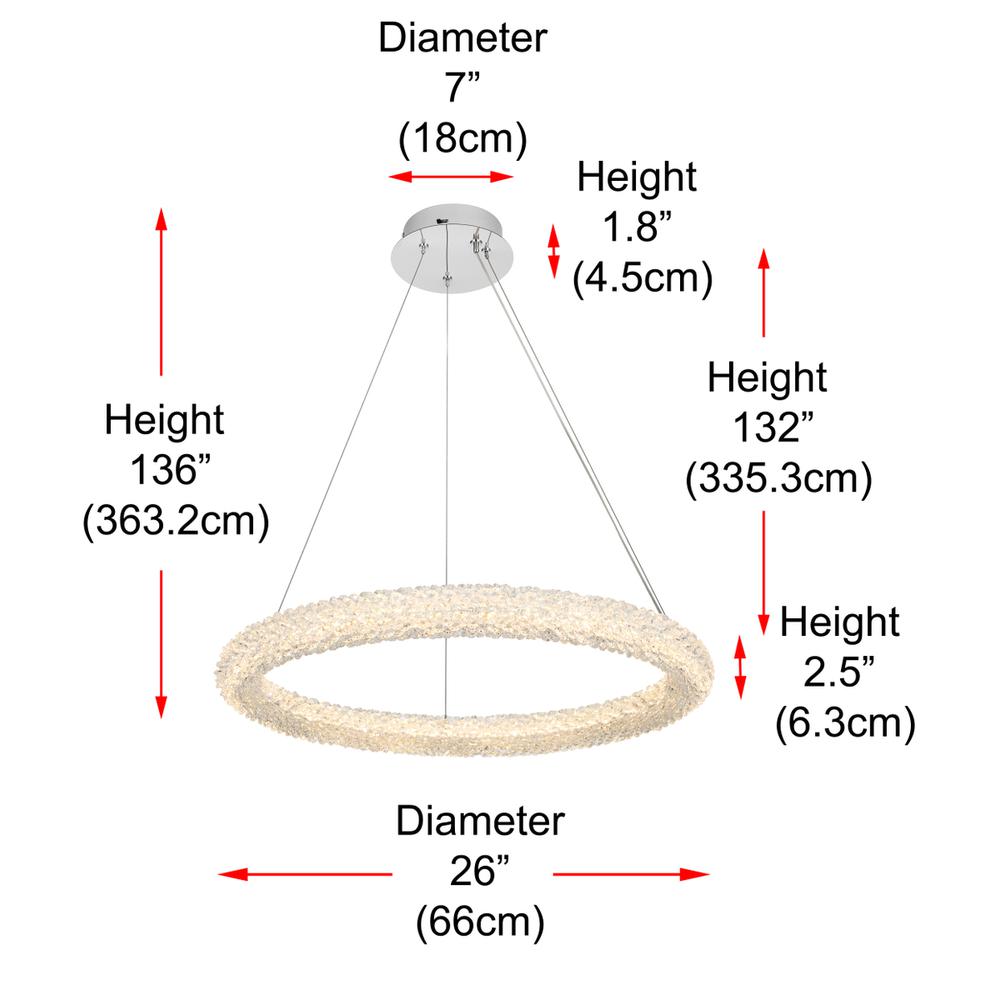 Bowen 26 inch Adjustable LED Chandelier in Chrome