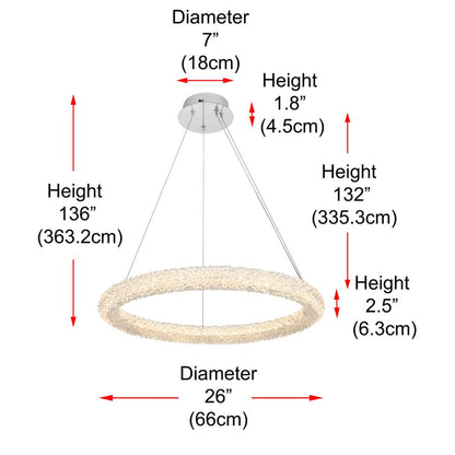Bowen 26 inch Adjustable LED Chandelier in Chrome
