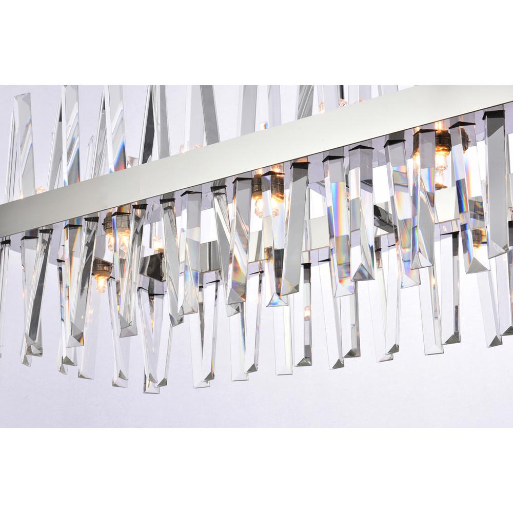 Serephina 42 inch crystal rectangle chandelier light in chrome