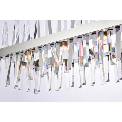 Serephina 42 inch crystal rectangle chandelier light in chrome